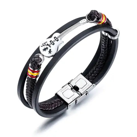 Pulseira MUSICAL Couro Premium - FRETE GRÁTIS